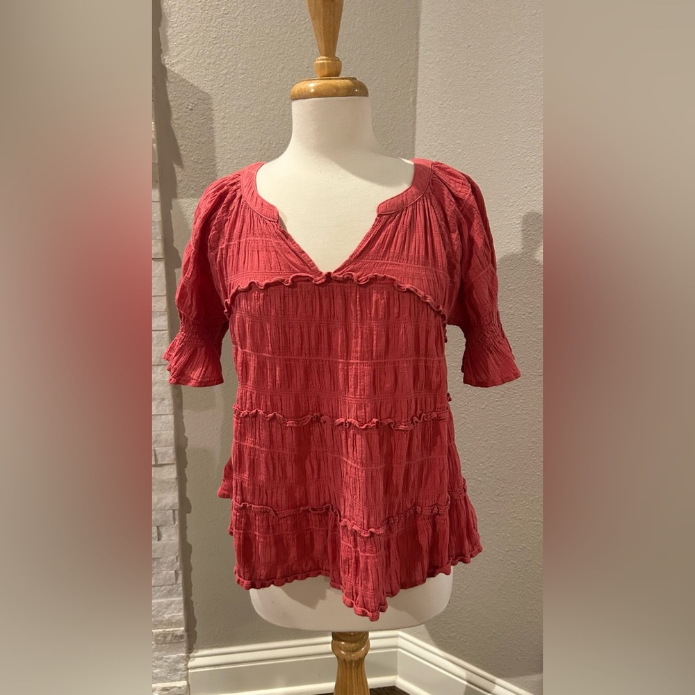 Kori Women's Red Textured Blouse